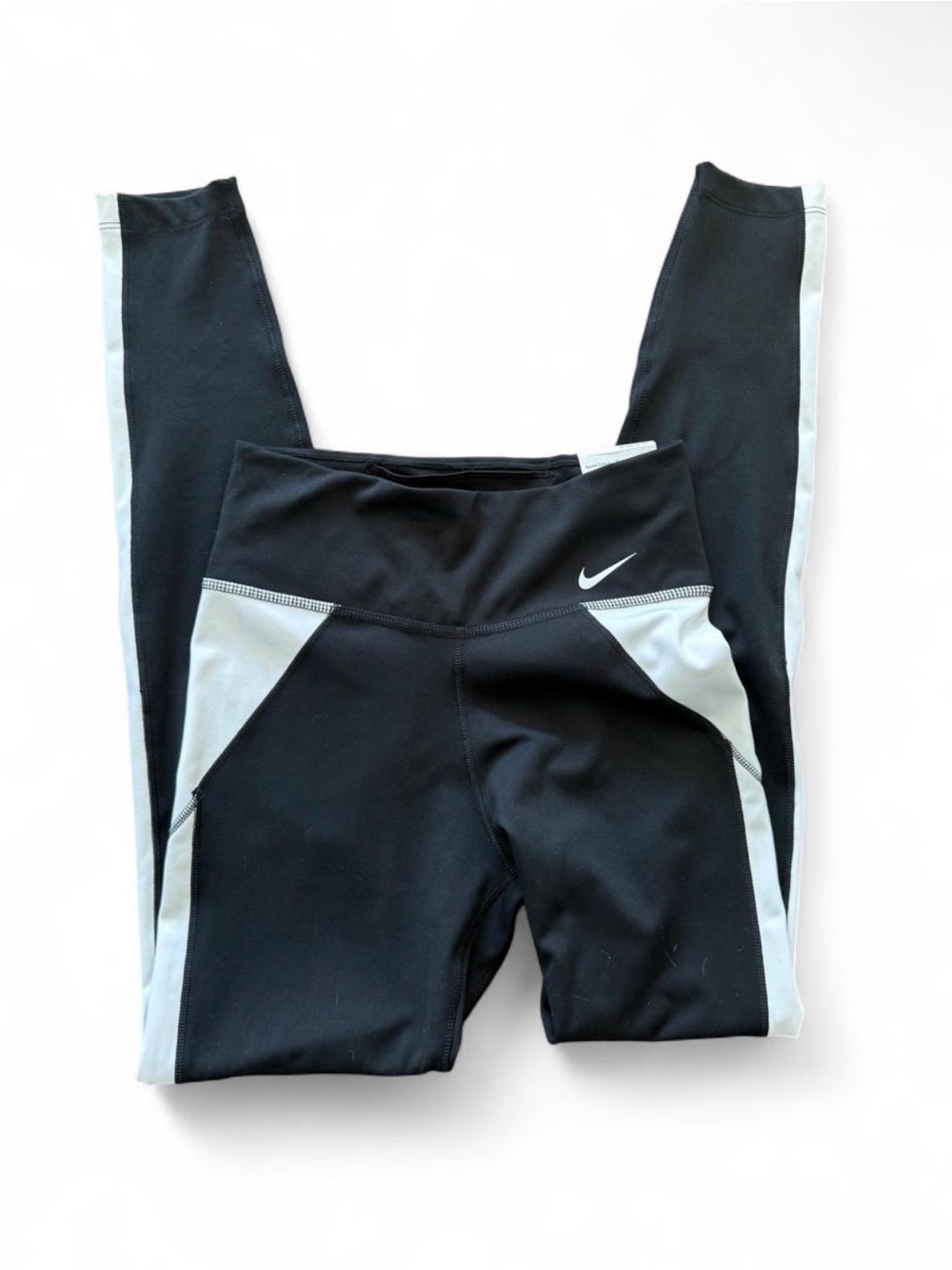Nike Black Leggings with White Accent Panels